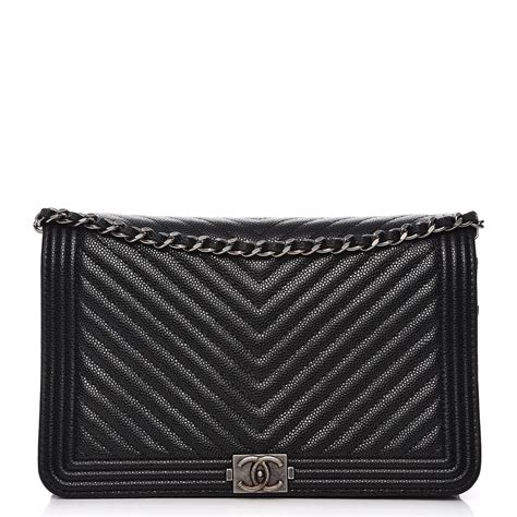 chanel boy bag caviar chevron|2021 Quilted Caviar Boy Wallet on Chain crossbody bag.